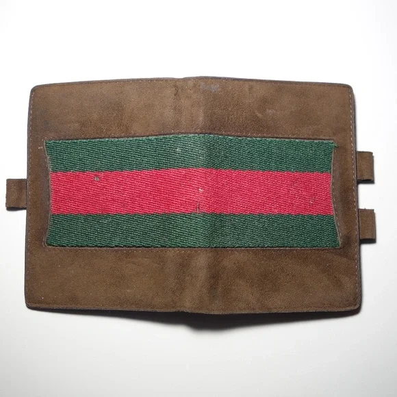 Vintage 1974 Gucci Leather Suede Mini Agenda Made In Italy With Ballpoint Pen